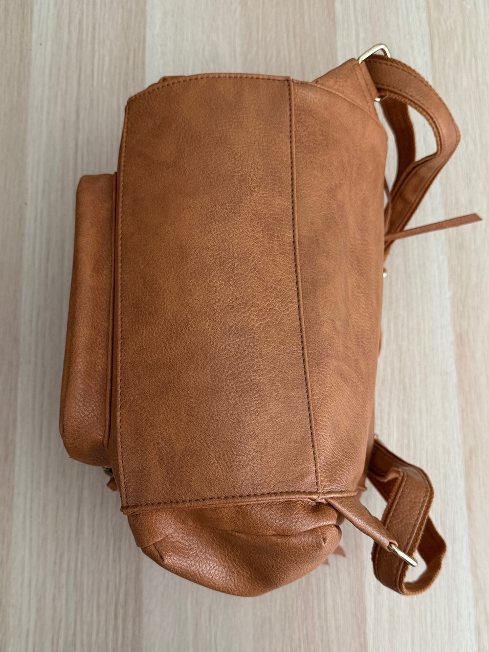 Brown Faux Leather Backpack - Picture 5 of 7